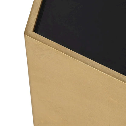 Sagebrook Home Glam Modern Wood Gold Hexagon Glass Top Coffee Table - 48 x 42 x 16