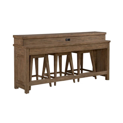 Pinebrook Ridge Weathered Toffee 4 Piece Console Table Set