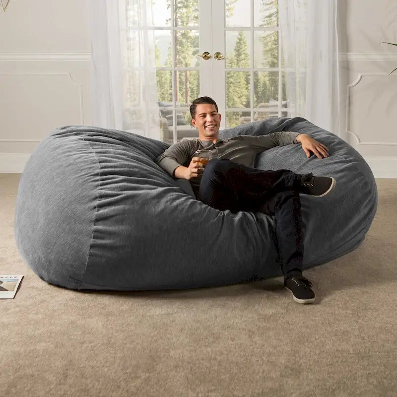 Jaxx 7 Foot Giant Bean Bag Sofa For Adults - Premium Chenille
