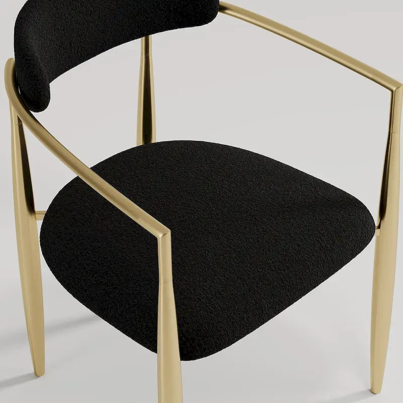 9 - Piece 94.48 Modern Minimalist Extendable Sintered Stone Top Double Pedestal Dining Set With 8 Fabric Chairs