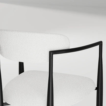 9 - Piece 94.48 Modern Minimalist Extendable Sintered Stone Top Double Pedestal Dining Set With 8 Fabric Chairs