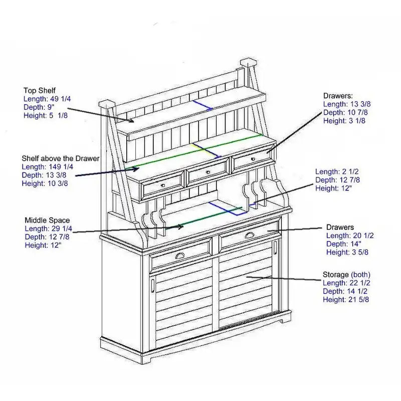 Steve Silver Cottonville Distressed Antique White Storage Buffet and Hutch