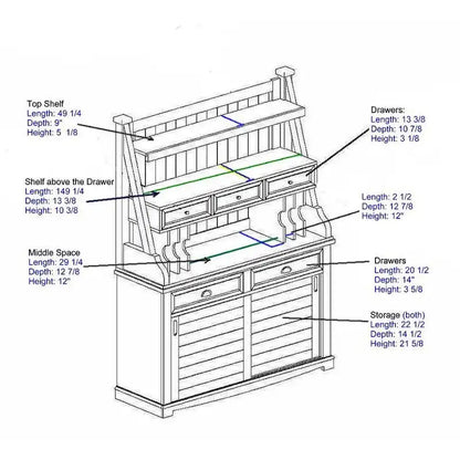 Steve Silver Cottonville Distressed Antique White Storage Buffet and Hutch