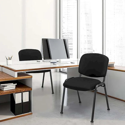 Meeting Room Conference Chair Set w/ Metal Frame & Upholstered Back