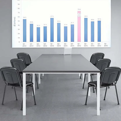 Meeting Room Conference Chair Set w/ Metal Frame & Upholstered Back