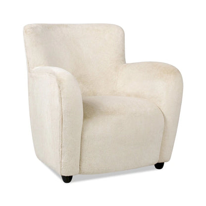 Wolffe 32 Transitional Faux Fur Upholstered Curved Arm Accent Chair
