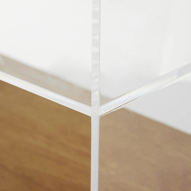 Acrylic Plastic 1 Shelf Side End Accent Table with Wood Base and Black Legs - Clear - Roche River Decor
