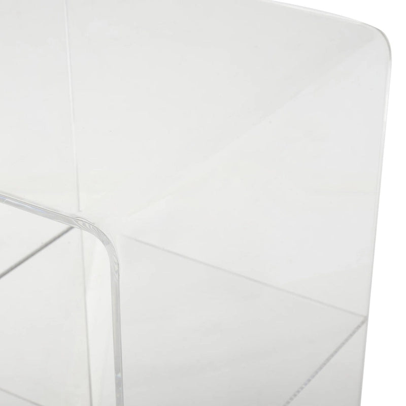 Acrylic Plastic 1 Shelf Side End Accent Table with Wood Base and Black Legs - Clear - Roche River Decor