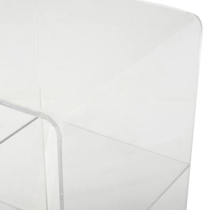 Acrylic Plastic 1 Shelf Side End Accent Table with Wood Base and Black Legs - Clear - Roche River Decor