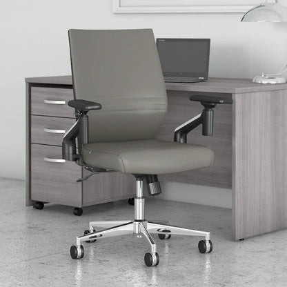 Cabot Mid Back Leather Office Chair by Bush Furniture