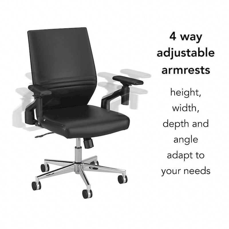 Cabot Mid Back Leather Office Chair by Bush Furniture