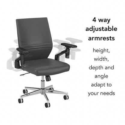 Cabot Mid Back Leather Office Chair by Bush Furniture