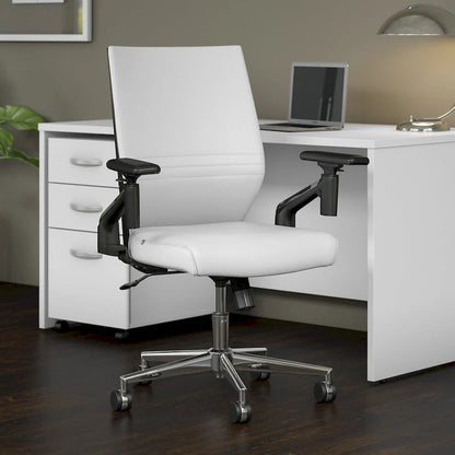 Cabot Mid Back Leather Office Chair by Bush Furniture