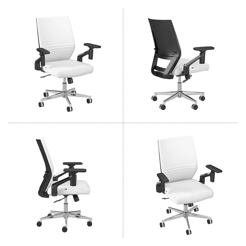 Cabot Mid Back Leather Office Chair by Bush Furniture