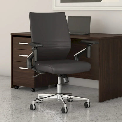 Cabot Mid Back Leather Office Chair by Bush Furniture