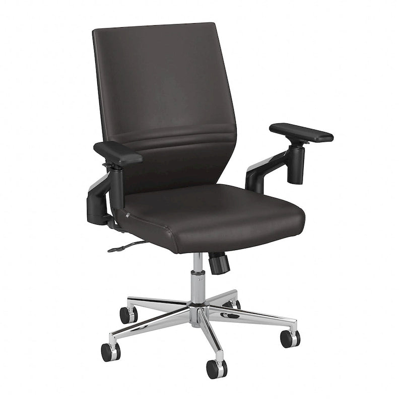 Cabot Mid Back Leather Office Chair by Bush Furniture